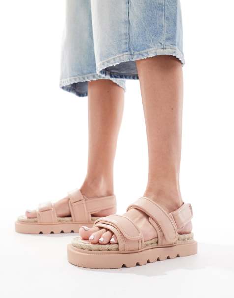ASOS DESIGN Foreshadow sporty grandad espadrille sandals in pink - view 1