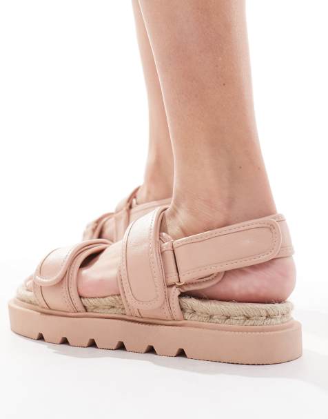 ASOS DESIGN Foreshadow sporty grandad espadrille sandals in pink - view 2