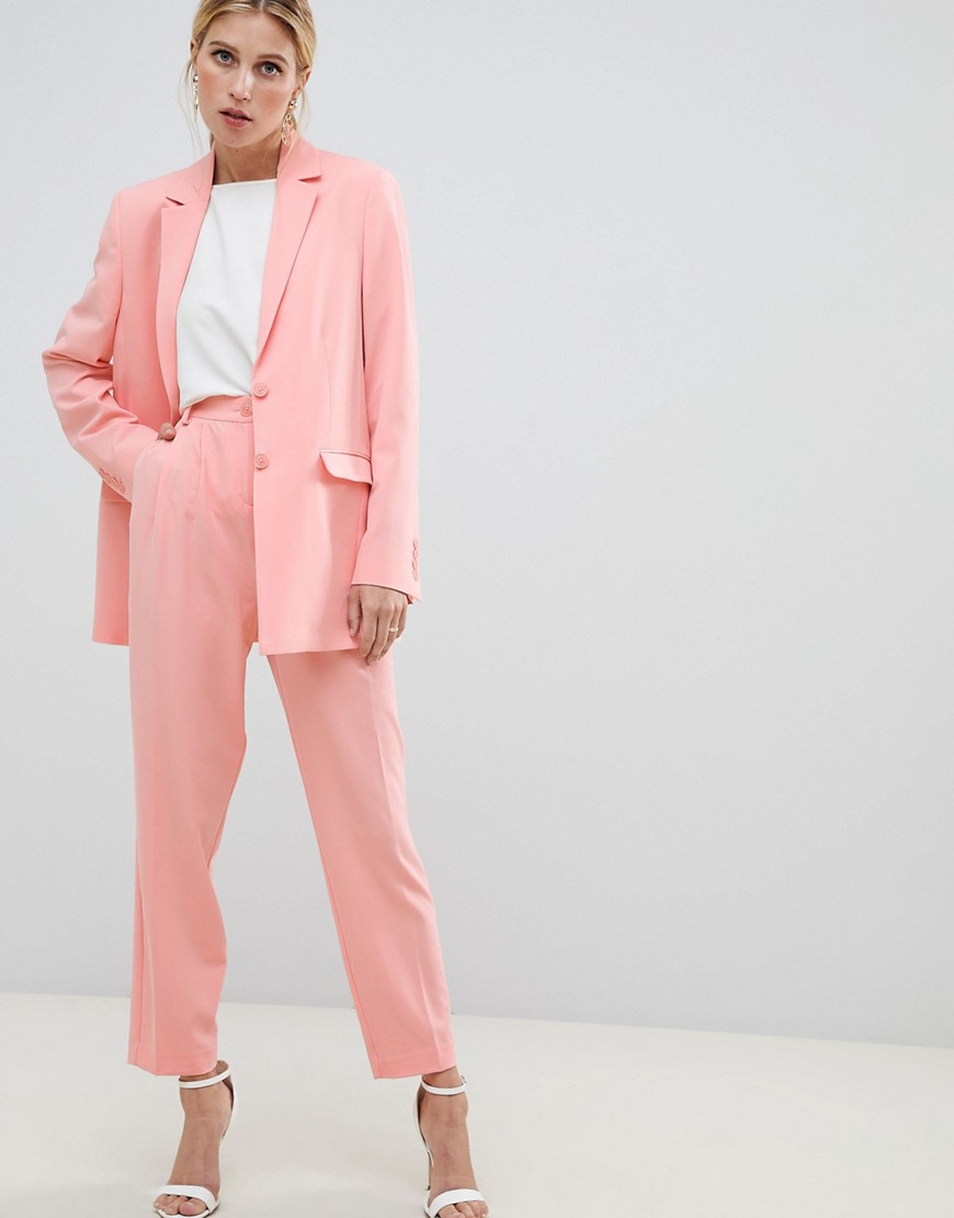 ASOS DESIGN - Forever - Elegante broek met rechte pijpen, combi-set-Roze