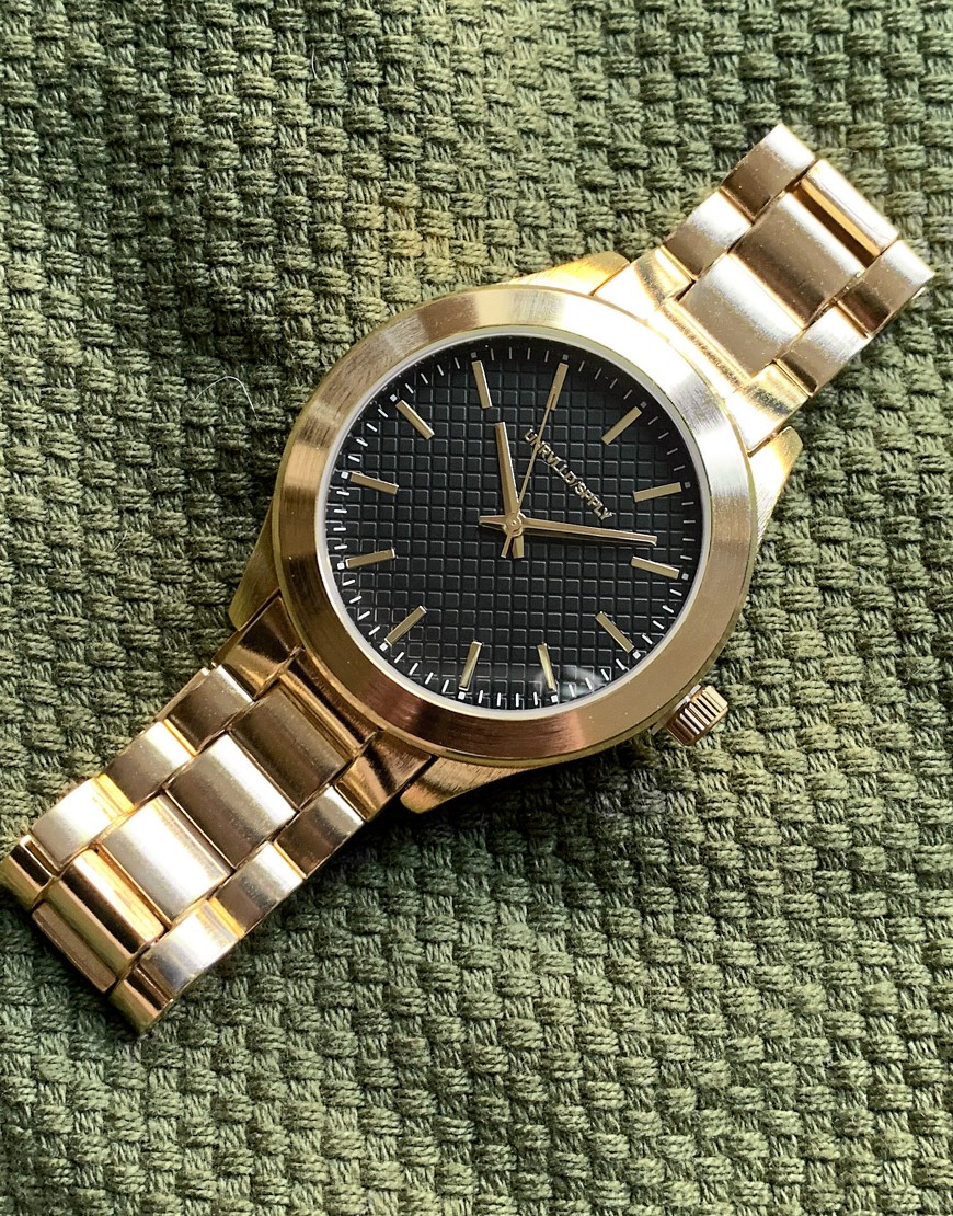 ASOS DESIGN - Forgyldt armbåndsur med urskive med tekstur-Guld