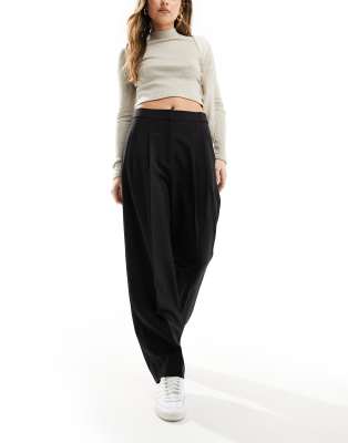 Asos Design Formal Barrel Leg Pants In Black