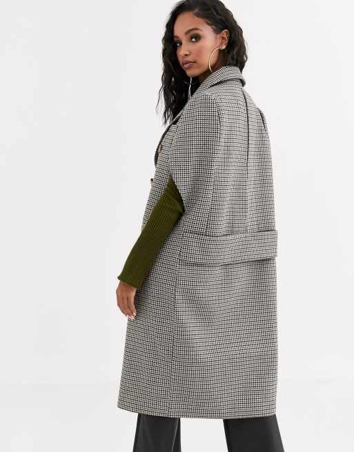 Checked cape clearance coat