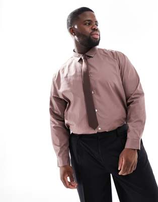 Asos Design Formal Easy Iron Poplin Regular Shirt In Pink