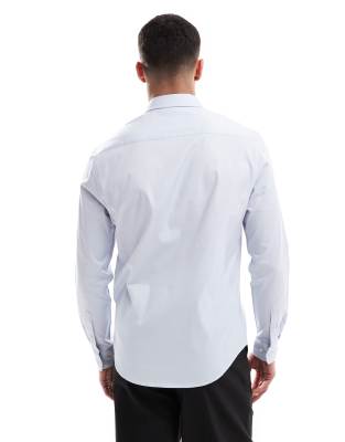 Asos Design Formal Easy Iron Regular Shirt In Blue