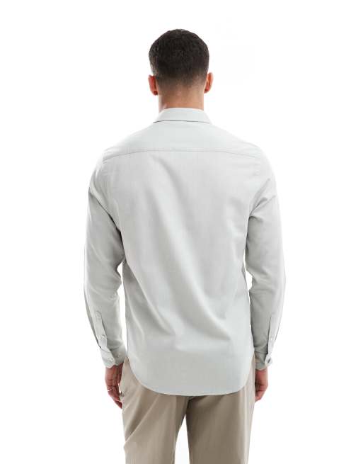 ASOS DESIGN formal easy iron regular shirt in sage green, 3 of 4