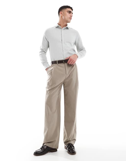 ASOS DESIGN formal easy iron regular shirt in sage green, 4 of 4