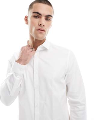 formal easy iron twill regular shirt in white