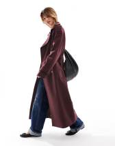 ASOS DESIGN formal faux wool trench coat in salt and pepper