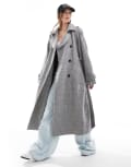 [ASOS DESIGN] ASOS DESIGN formal faux wool trench coat in salt and pepper-Black L Black & white