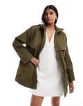 [ASOS DESIGN] ASOS DESIGN formal four-pocket parka in olive-Green L Khaki
