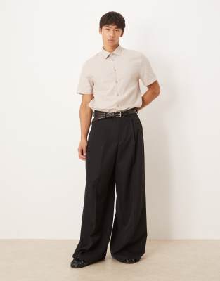Asos Design Formal Linen Blend Regular Shirt