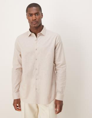 Asos Design Formal Linen Blend Regular Shirt