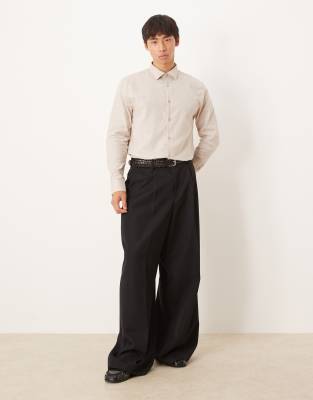 Asos Design Formal Linen Blend Regular Shirt