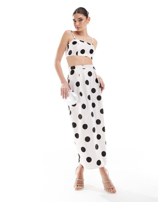 ASOS DESIGN formal midi skirt in spot print - part of a set