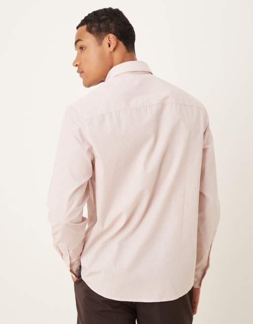 ASOS DESIGN formal plaid regular shirt in pink, 3 of 5