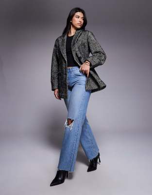 Asos Design Formal Sculpted Short Coat In Brown