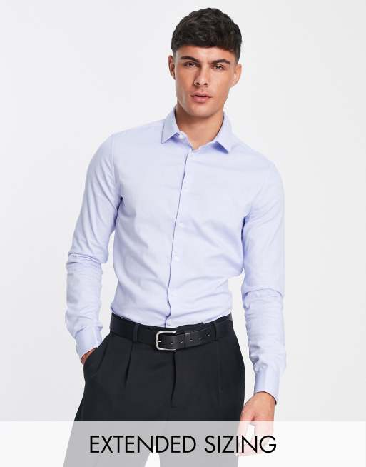 ASOS DESIGN formal skinny fit oxford shirt with double cuff in