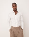 [ASOS DESIGN] ASOS DESIGN formal skinny fit oxford shirt with double cuff in white 2XL White