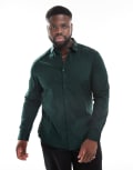[ASOS DESIGN] ASOS DESIGN formal skinny shirt in pine green S Pine Green