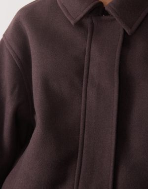 ASOS DESIGN formal top collar cropped jacket in chocolate