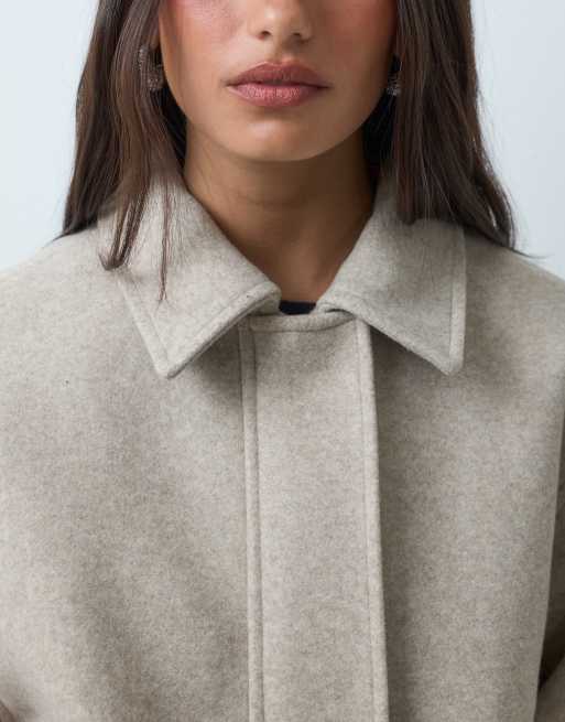 ASOS DESIGN formal top collar cropped jacket in oatmeal, 3 of 4