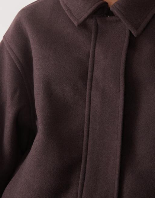 ASOS DESIGN formeel jasje met kraag en cropped pasvorm in chocoladebruin, 4 van 4