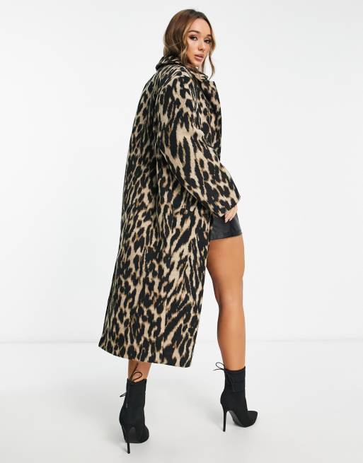 ASOS DESIGN - Formel frakke med dyreprint i uldblanding , 4 af 4