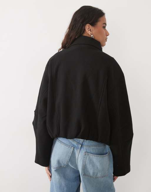 ASOS DESIGN formell jacka med krage i kort modell i svart, 3 av 4