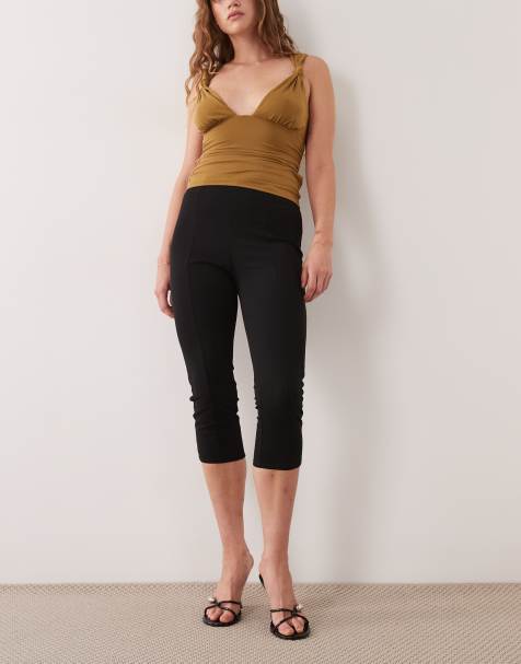 ASOS DESIGN formende longline capribukser i sort - view 1