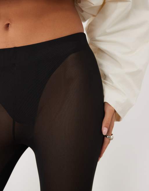 ASOS DESIGN formende Mesh-Leggings mit Steg in Schwarz, 3 von 5