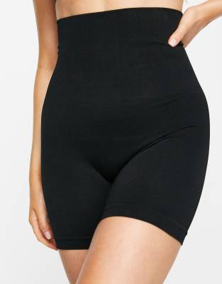 ASOS DESIGN - Formende, nahtlose Shaping-Shorts in Schwarz mit hoher Taille