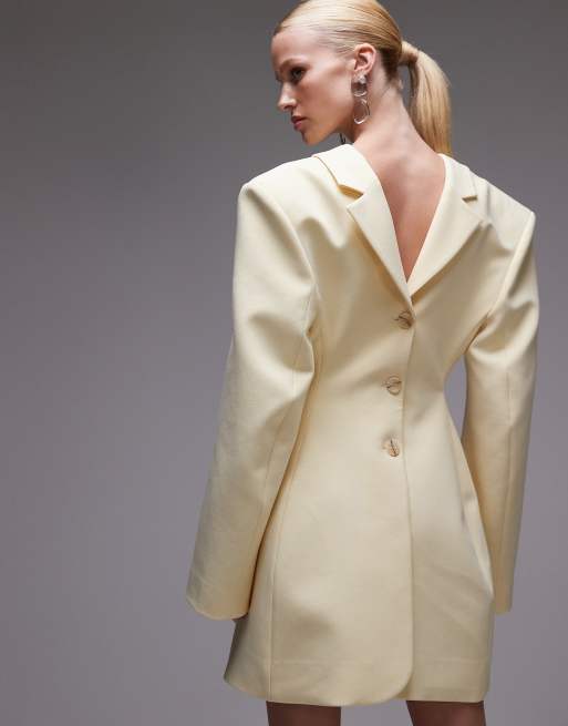 ASOS DESIGN – Formendes Blazer-Kleid in Buttermilchgelb, 2 von 4