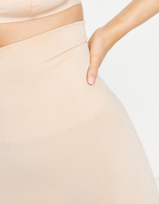 ASOS DESIGN - Formgivende, sømløse shorts med høj talje i beige, 2 af 4