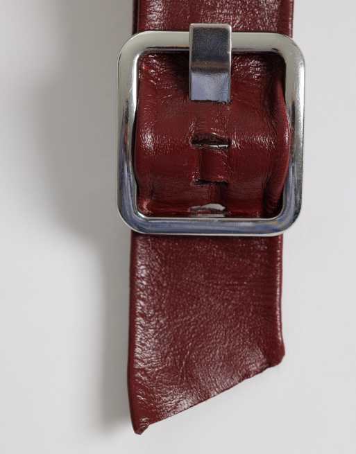 ASOS DESIGN – Forrest – Bordowe skórzane sandały premium z wkładką, 3 z 4