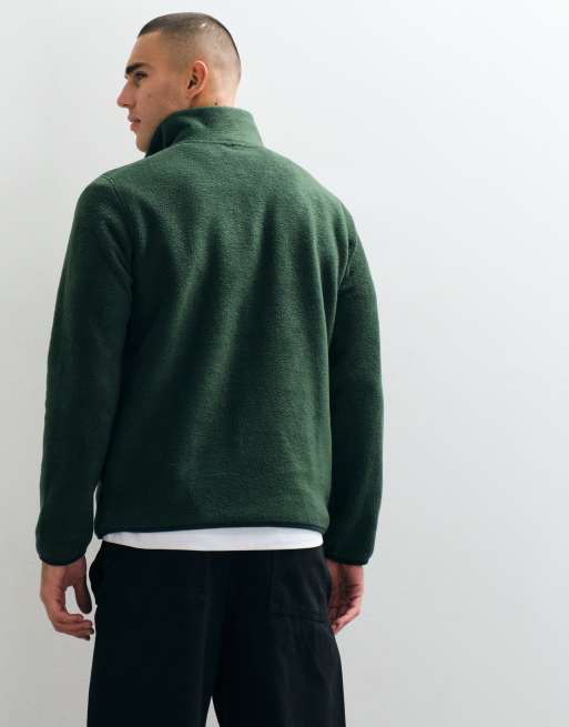 ASOS DESIGN forro polar con media cremallera en verde, 5 de 5