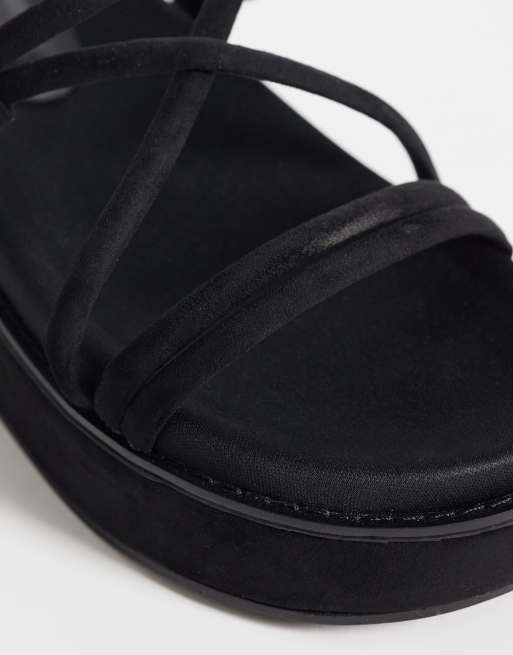 ASOS DESIGN – Fortitude – Svarta flatform-sandaler med remmar, 2 av 4