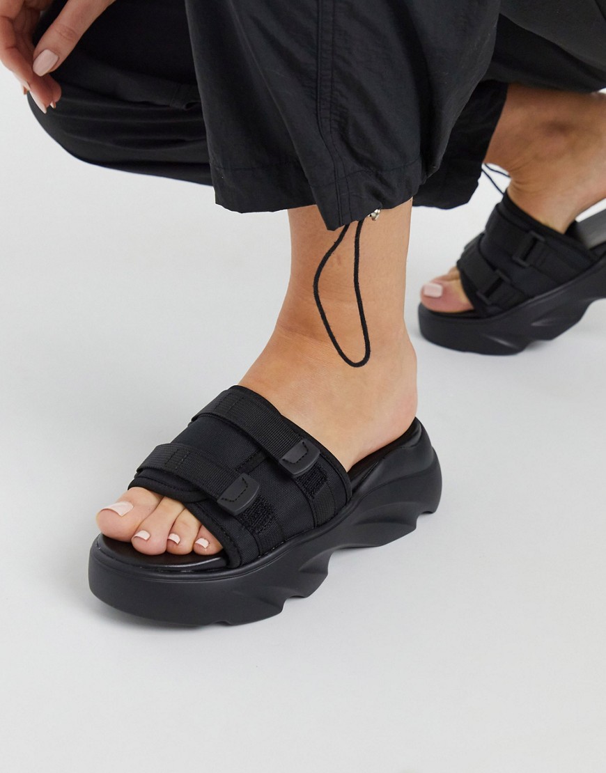 ASOS DESIGN Fortress chunky sporty sandals in black