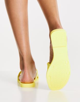yellow mules flat