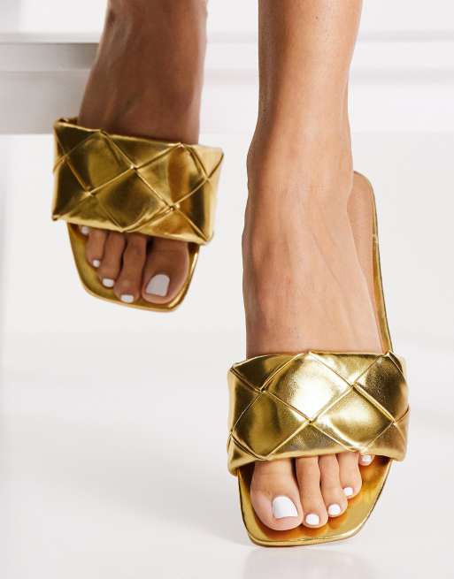 Asos gold flat store sandals