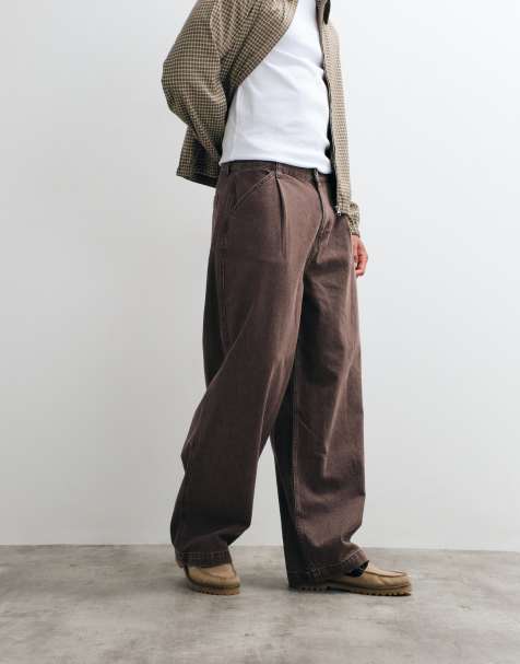 ASOS DESIGN - Forvaskede brune jeans med brede ben - view 1