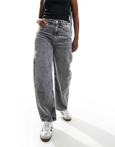 ASOS DESIGN - Forvaskede grå jeans med tøndeformede ben og justering i taljen - view 1