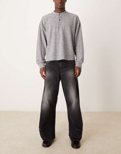 ASOS DESIGN - Forvaskede sorte jeans med snoede sømme - view 1