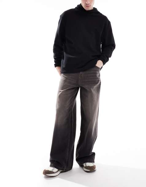ASOS DESIGN - Forvaskede sorte jeans med superposet pasform - view 1