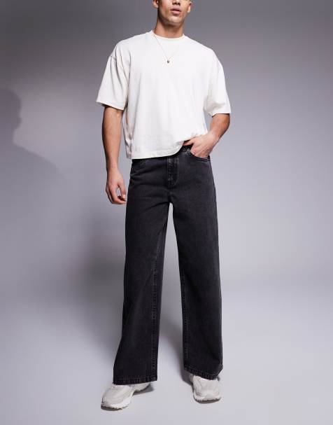 ASOS DESIGN - Forvaskede sorte jeans med superposet pasform - view 1