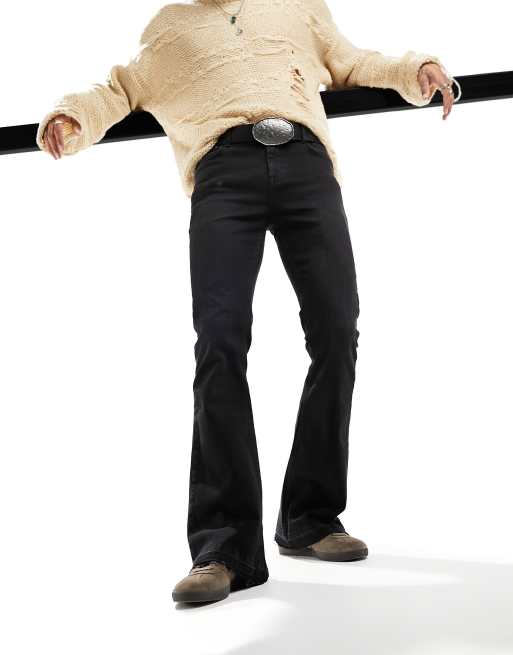 ASOS DESIGN - Forvaskede sorte jeans med svaj og stretch samt rå kant, 4 af 6