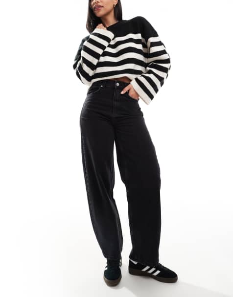 ASOS DESIGN - Forvaskede sorte jeans med tøndeformede ben - view 1