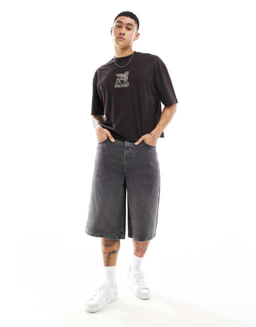 ASOS DESIGN - Forvaskede, sorte og superlange denim-jorts, 2 af 5