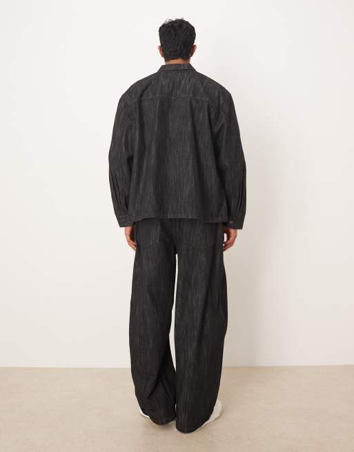 ASOS DESIGN oversized baggy jeans in rinse washed black - part of a set