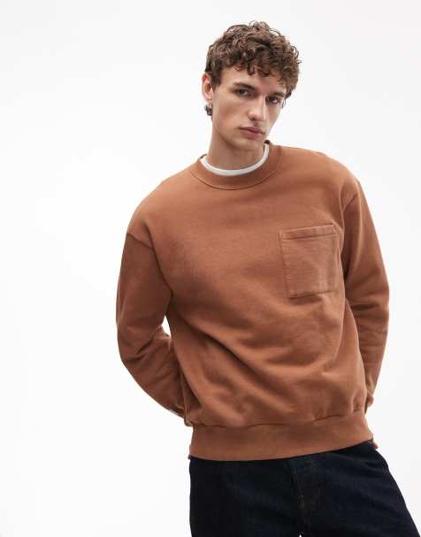 ASOS DESIGN - Forvasket brun afslappet sweatshirt - view 1
