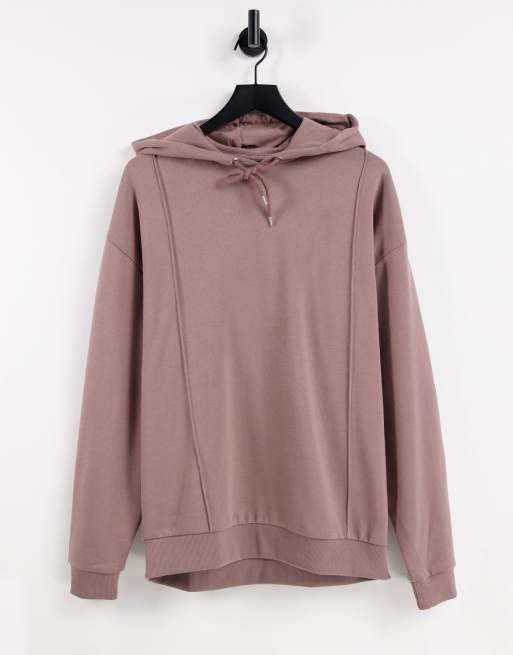 ASOS DESIGN - Forvasket brun oversized hættetrøje med pin-tuck
